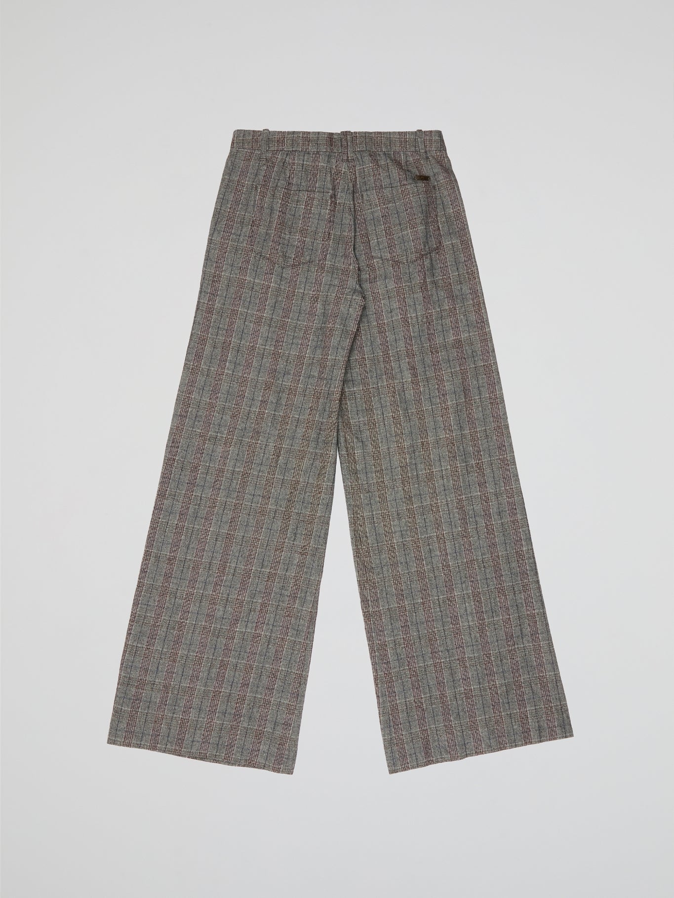 Grey Tartan Patterned Trousers