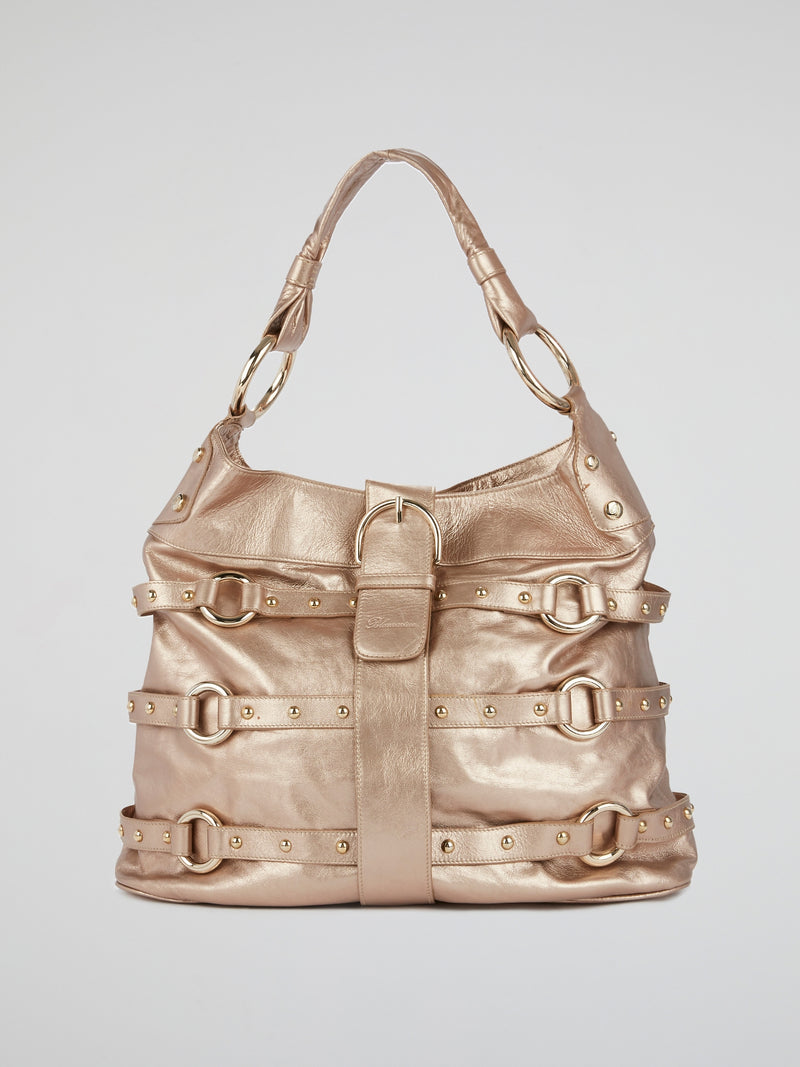 Rose Gold Metallic Buckle Bag