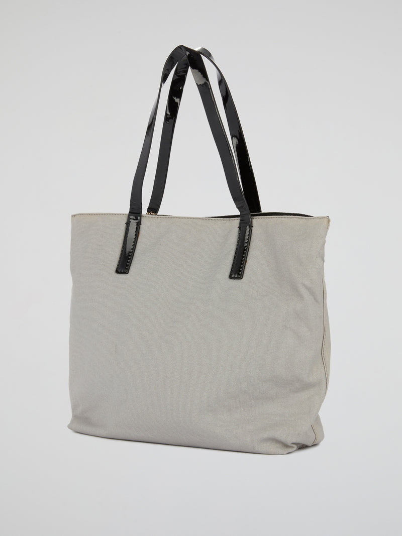 Grey Text Tote Bag