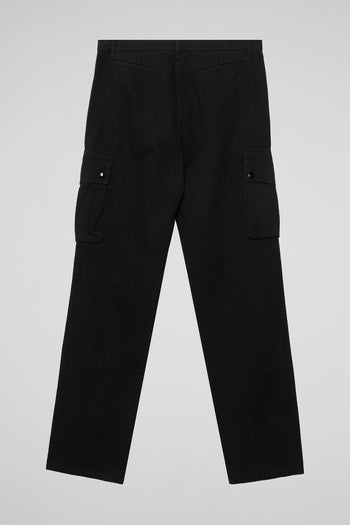 Black Knee-Detailed Cargo Pants