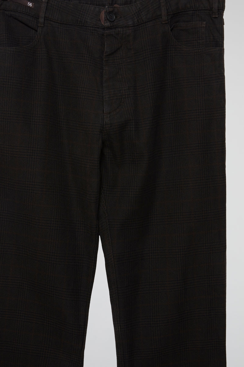 Black Windowpane Straight Cut Jeans