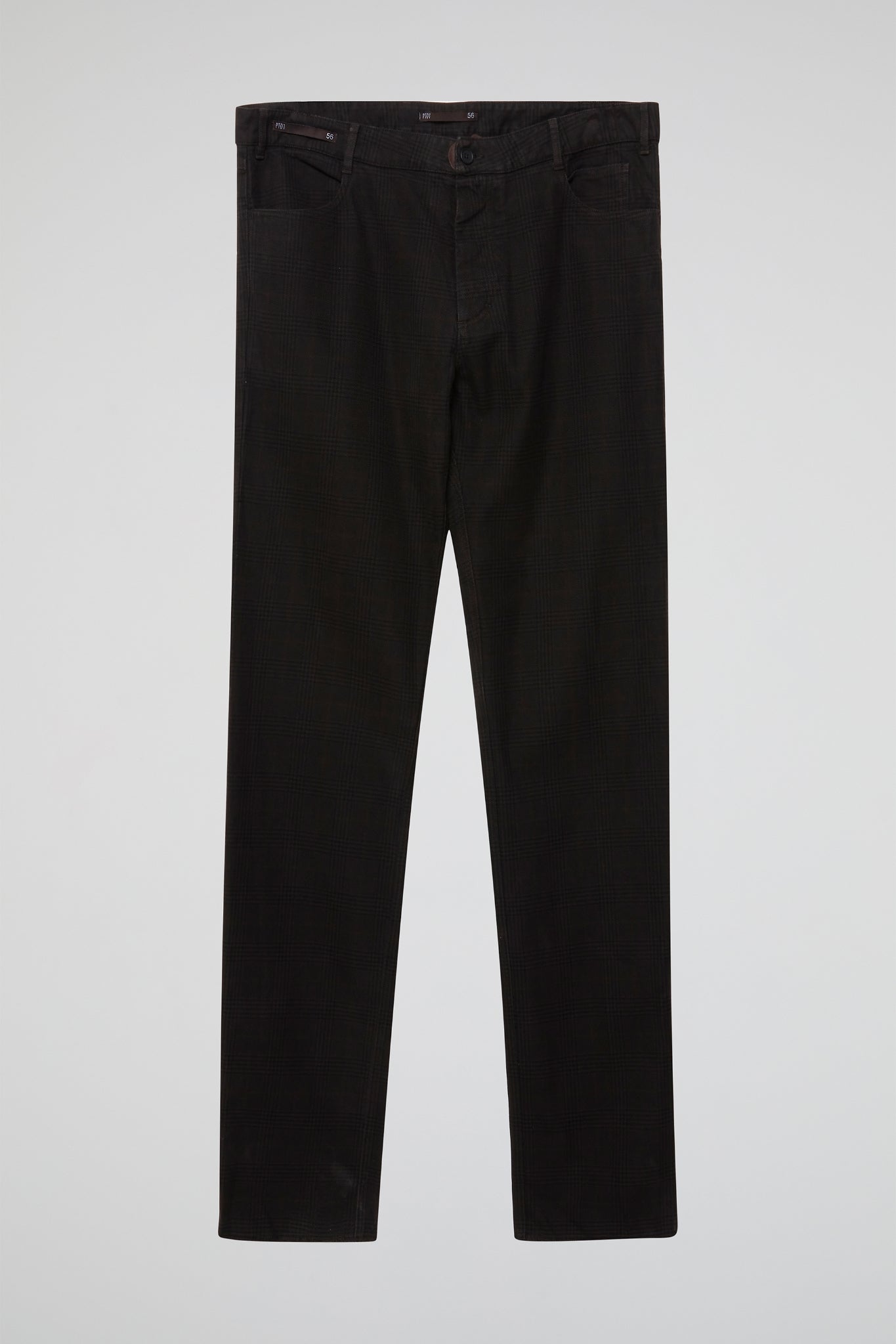 Black Windowpane Straight Cut Jeans