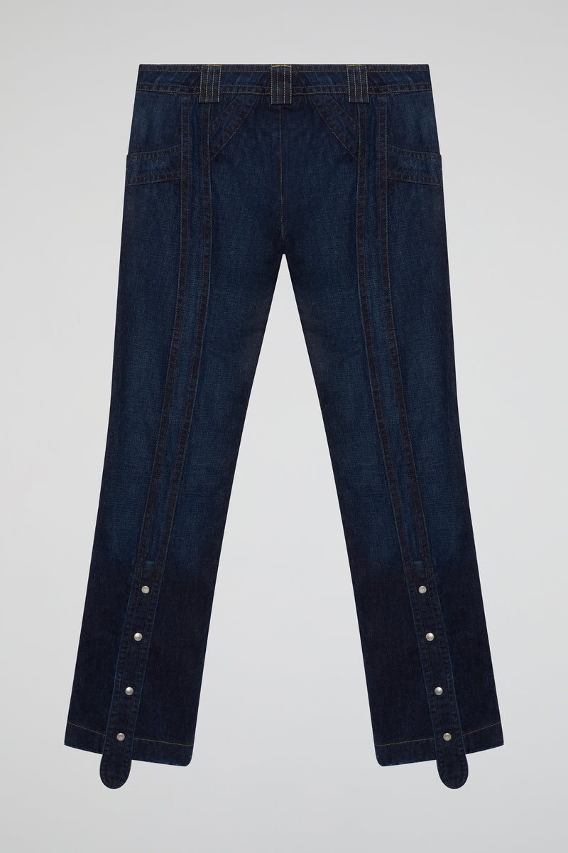 Blue Vintage Stitch High-Rise Denim Pants