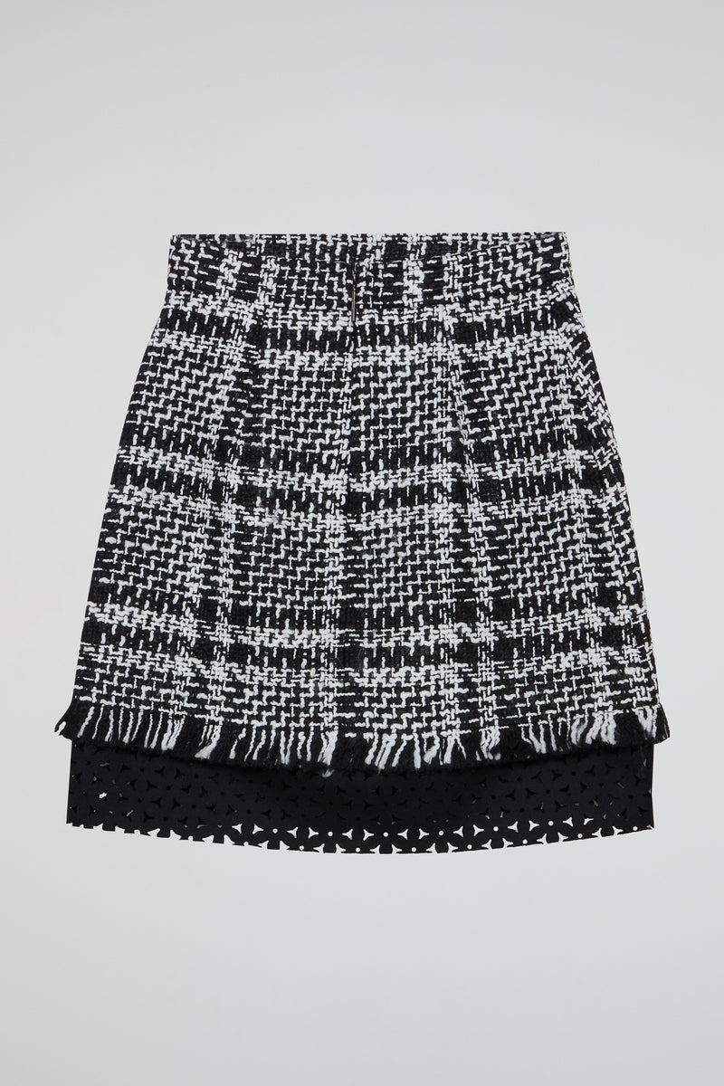 Checkered Muse Tweed Skirt