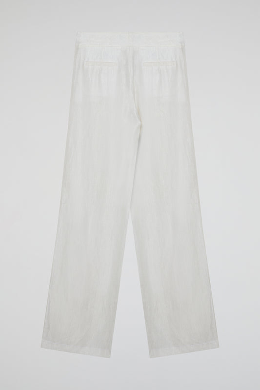 White Ivory Wide-Leg Trousers