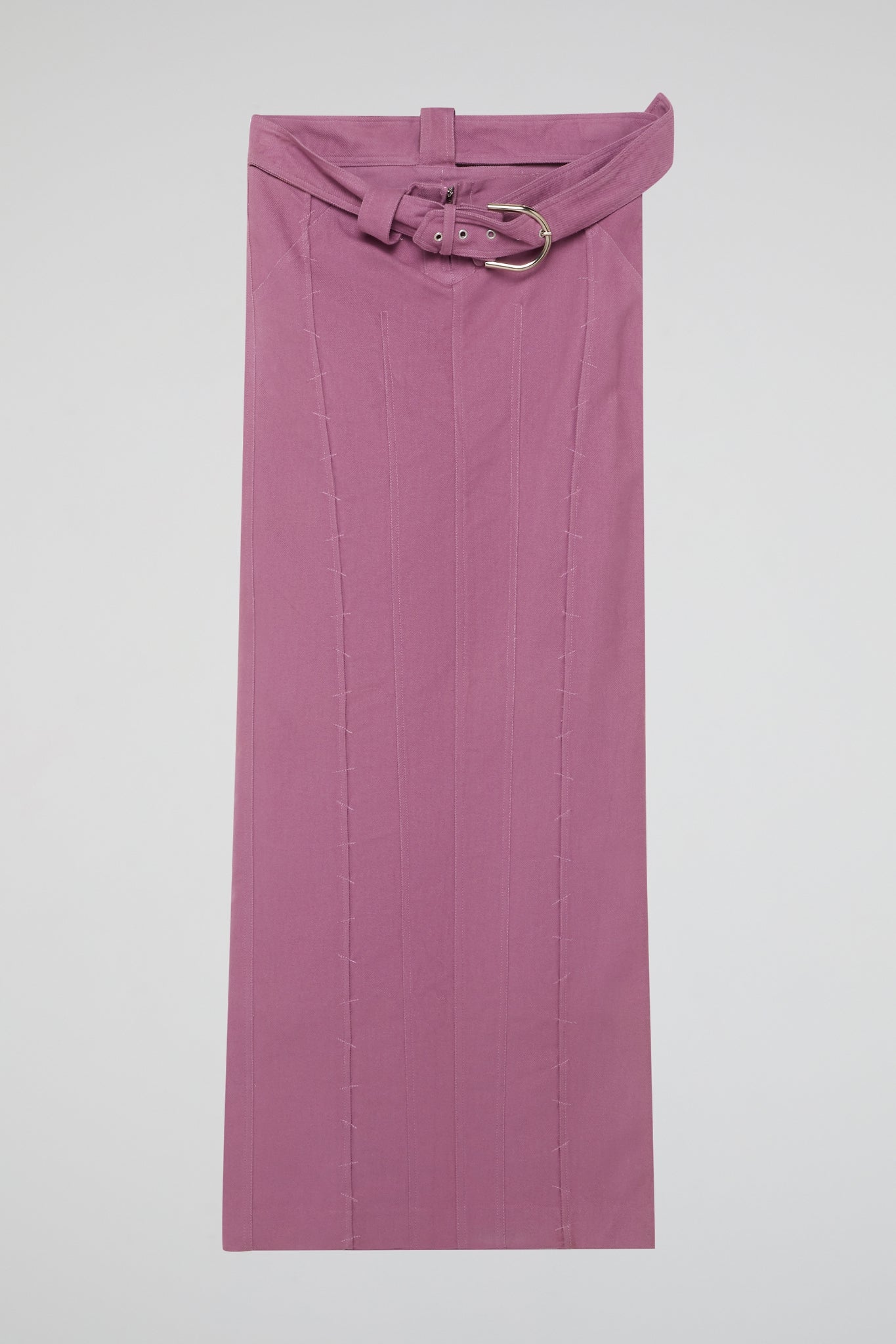 Pink Belted Maxi Skirt