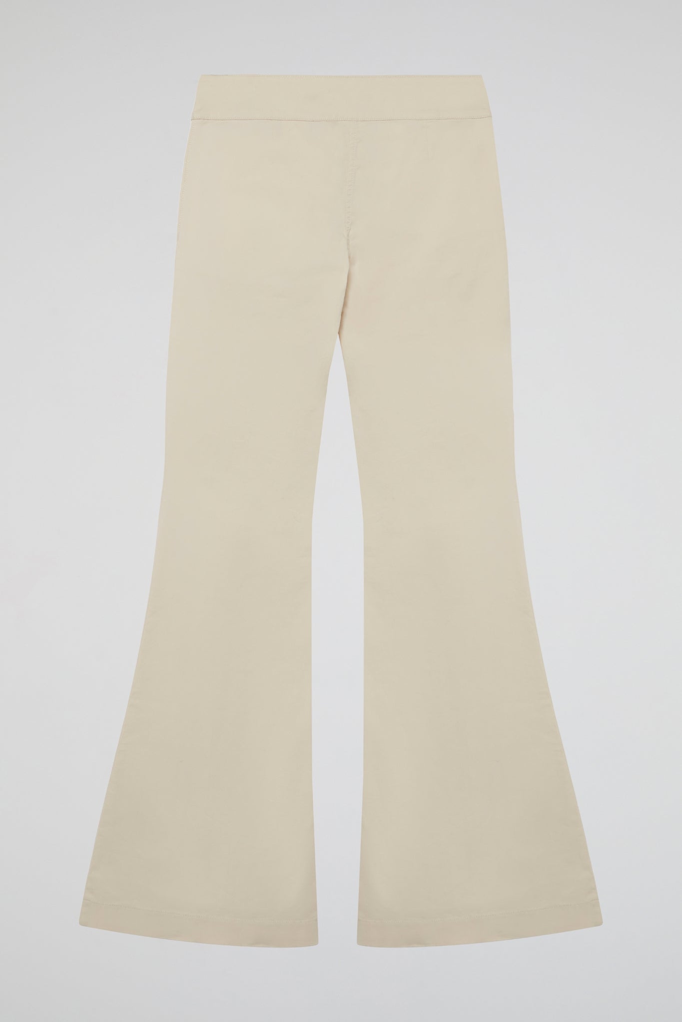 Beige Chic High-Waist Flare Pants