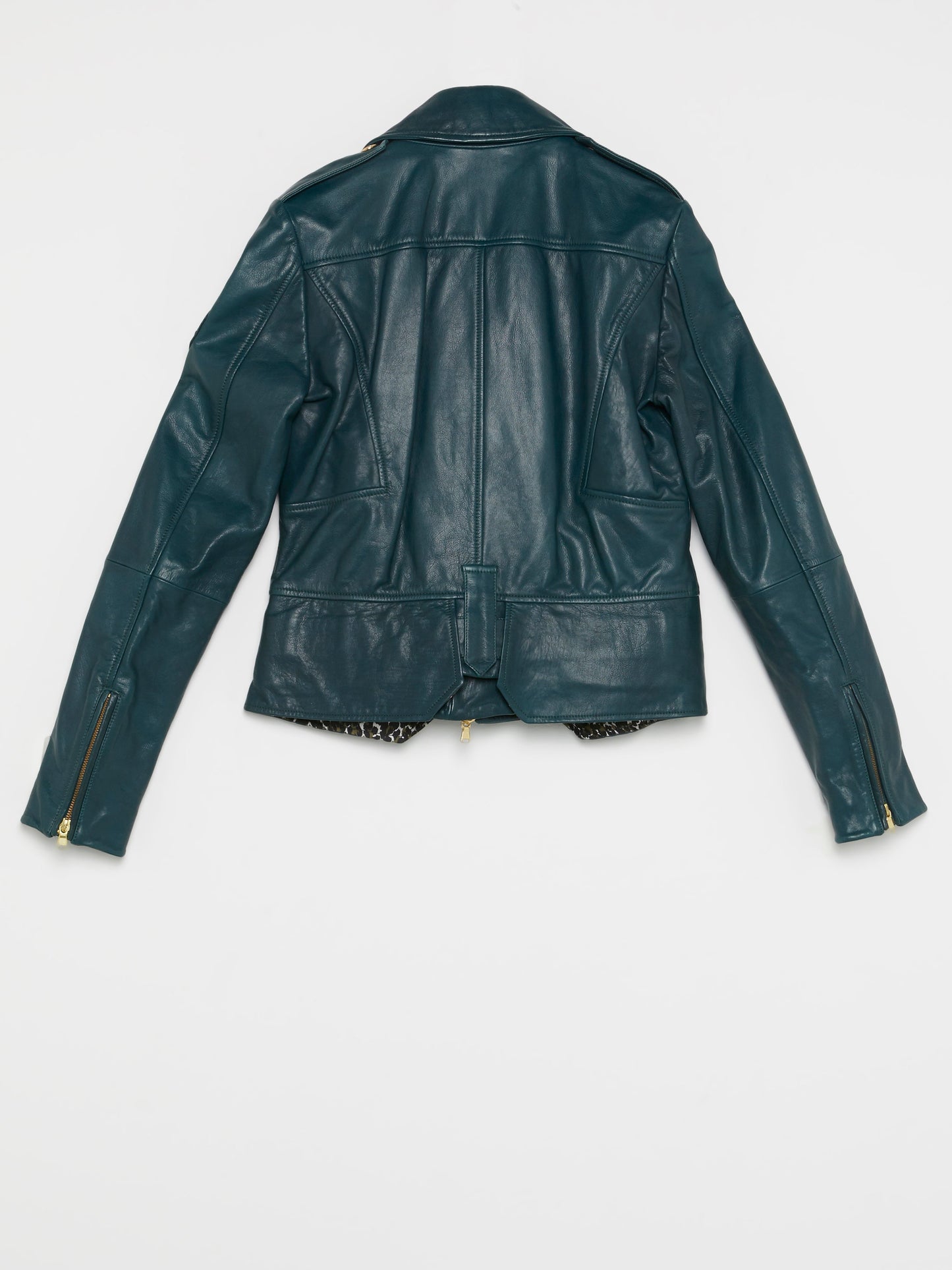 Green Belted Leather Jacket