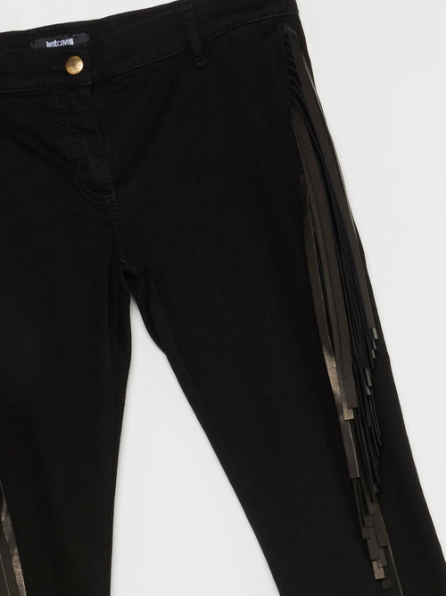 Black Fringe Detail Jeans