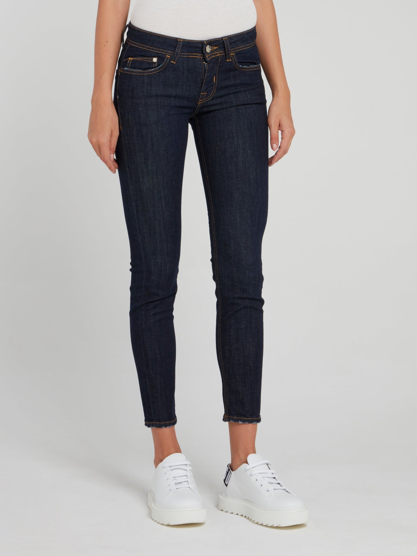 Dark Wash Cropped Skinny Jeans