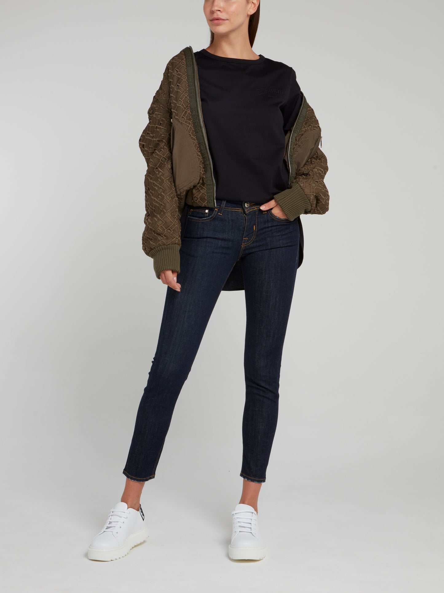 Dark Wash Cropped Skinny Jeans