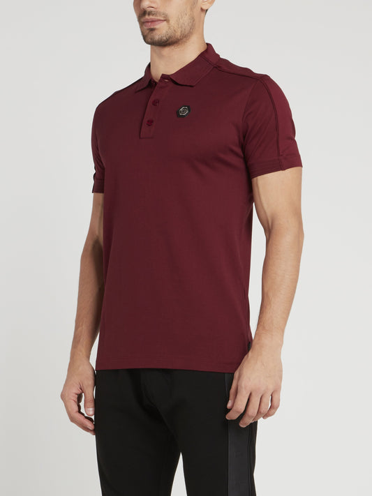 Burgundy Monogram Polo Shirt