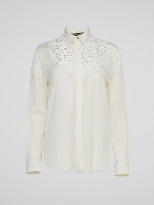 White Cut-Out Detail Shirt