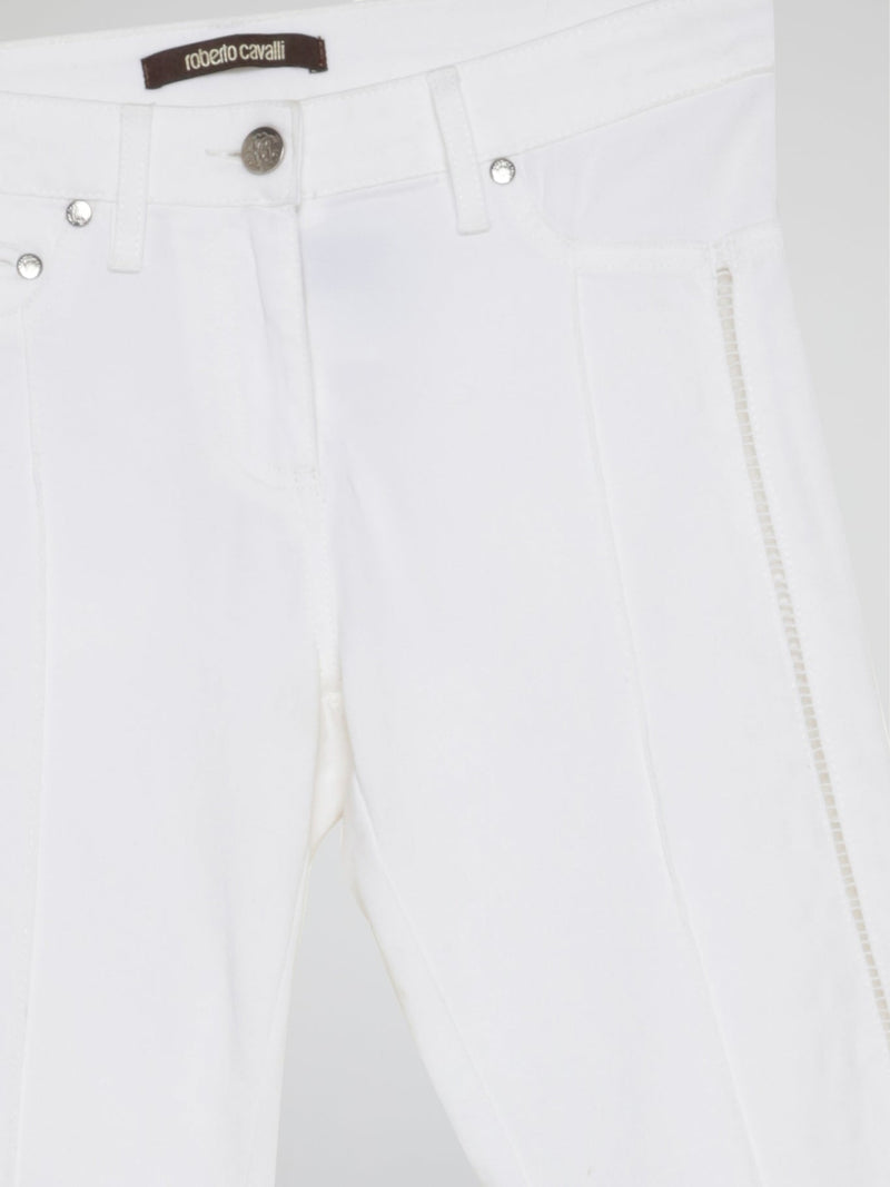 White Straight Cut Pants