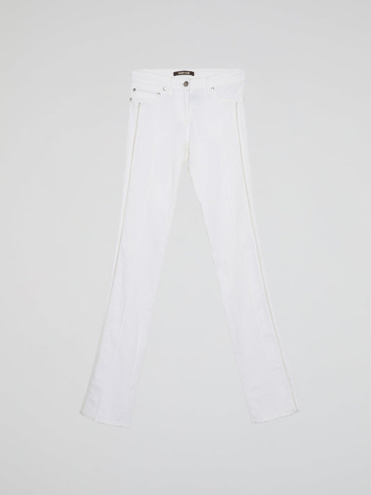 White Straight Cut Pants