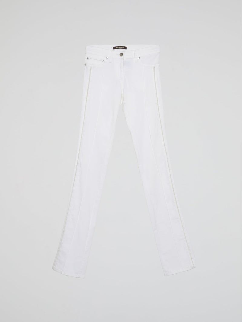 White Straight Cut Pants