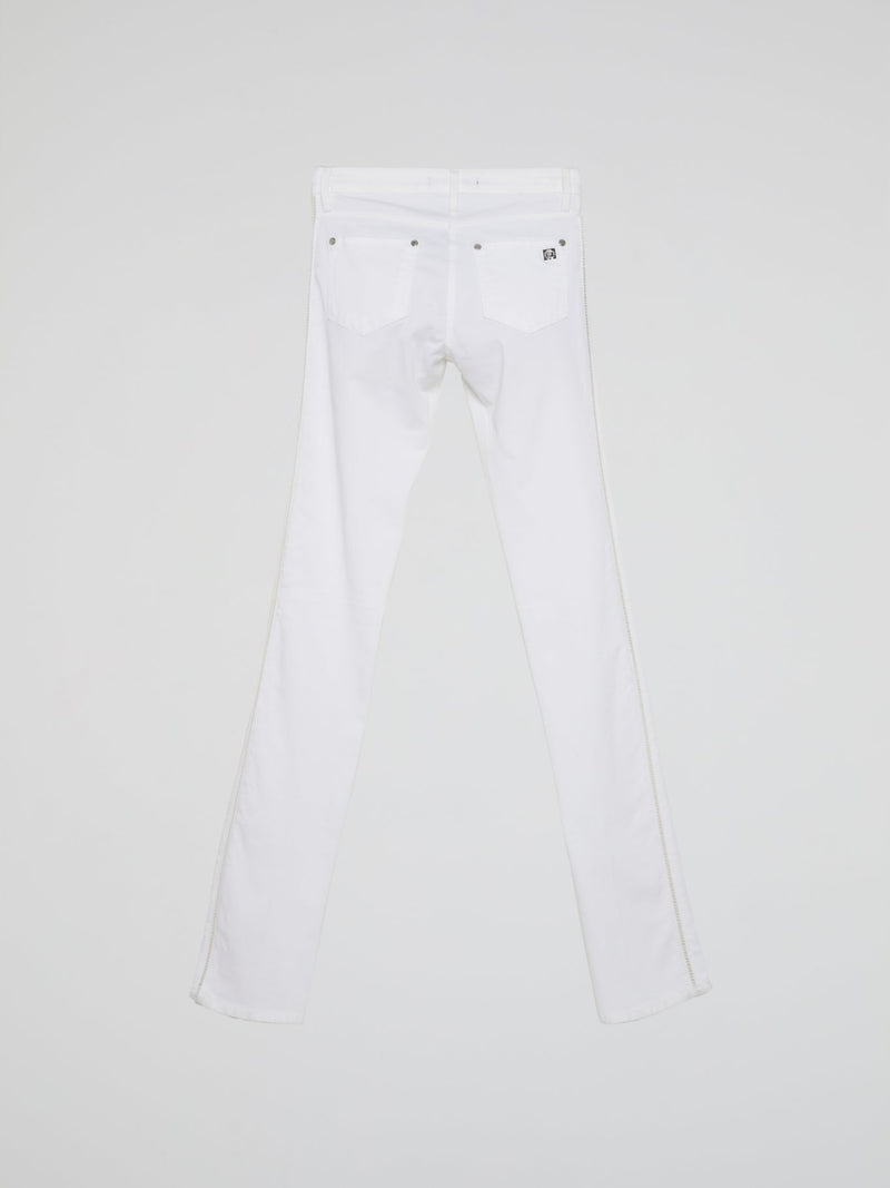 White Straight Cut Pants