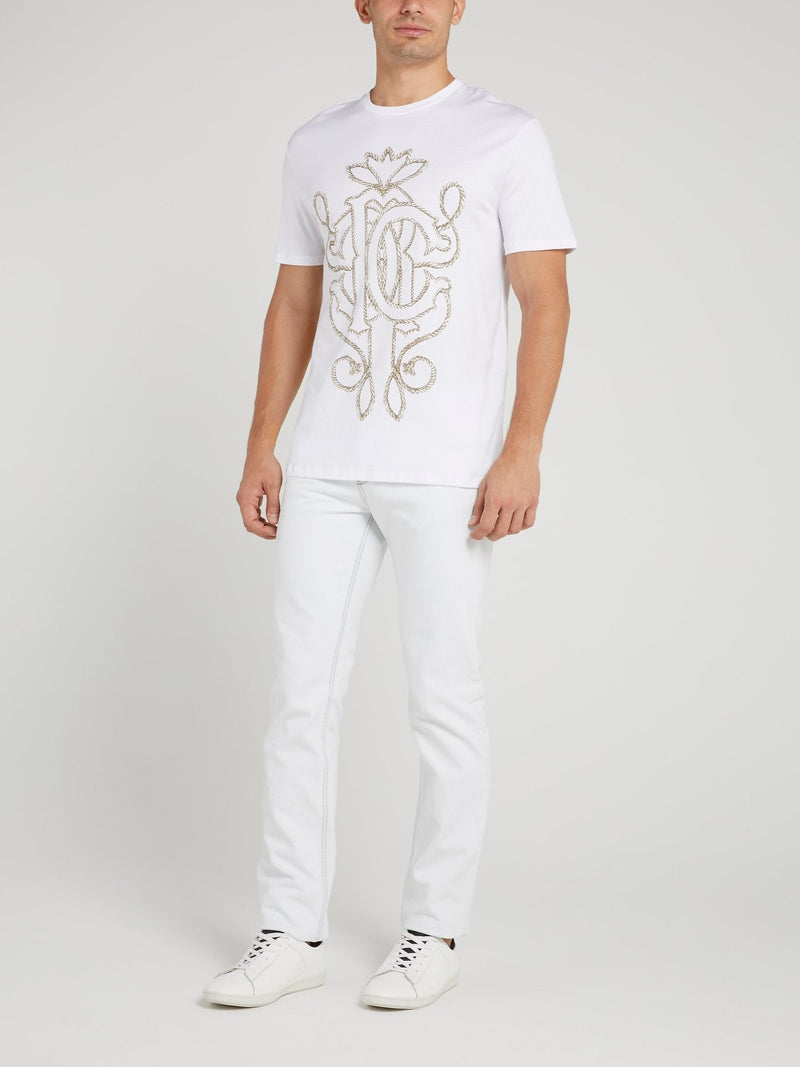 White Rope Logo Print T-Shirt