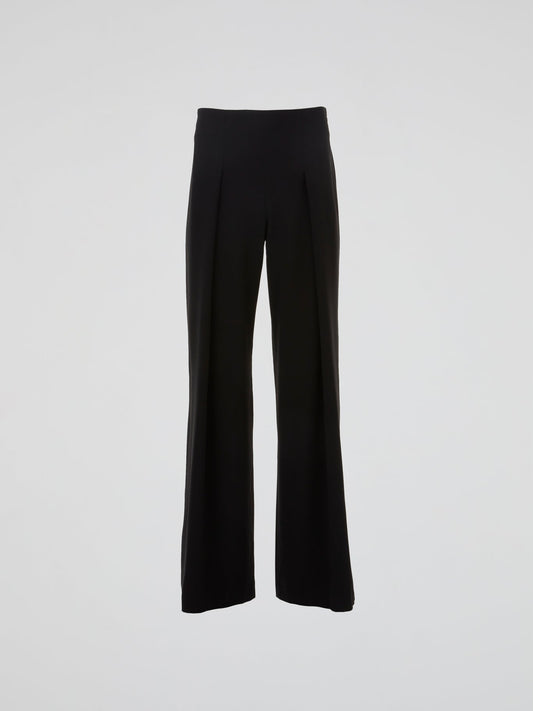 Black Tailored Wide-Leg Trousers