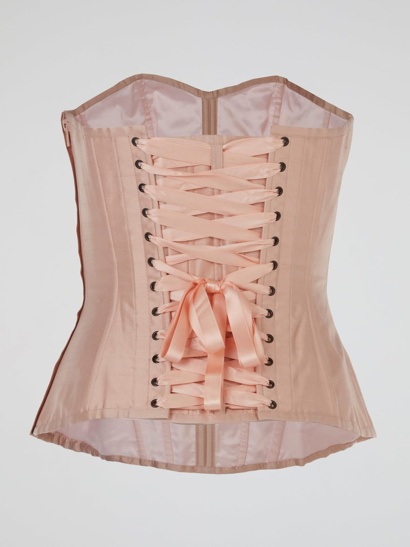 Pink Satin Structured Corset Top