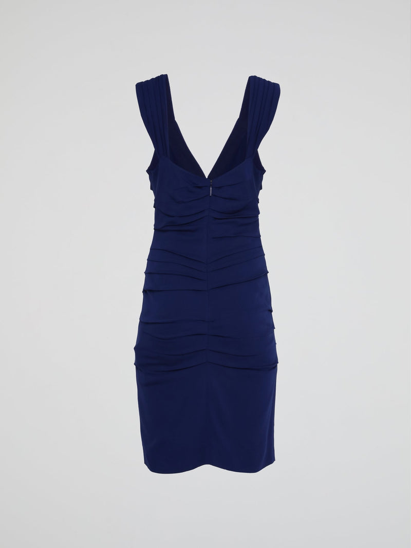 Navy Plunge Mini Dress