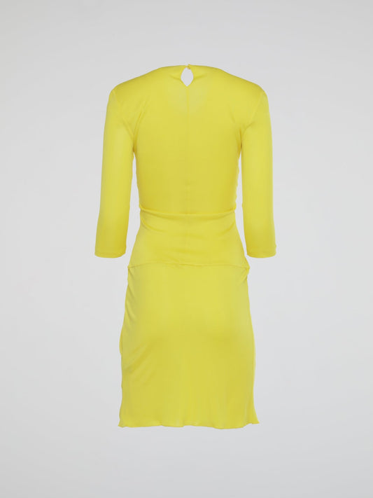 Yellow Plunge Mini Dress