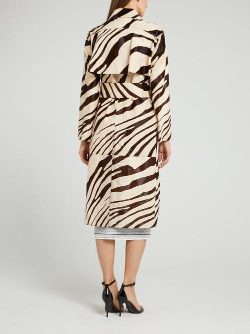 Animal Print Leather Coat