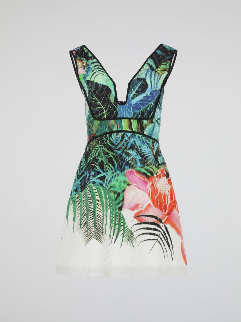 Tropical Print Mini Dress