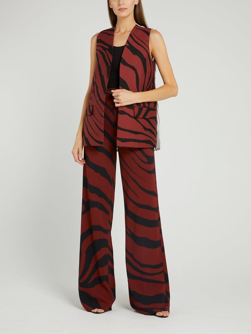 Brown Animal Print Palazzo Pants