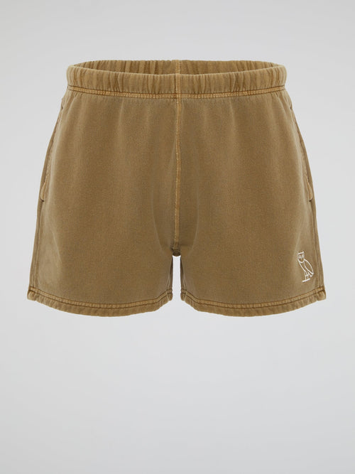 Brown Garment Dye Shorts