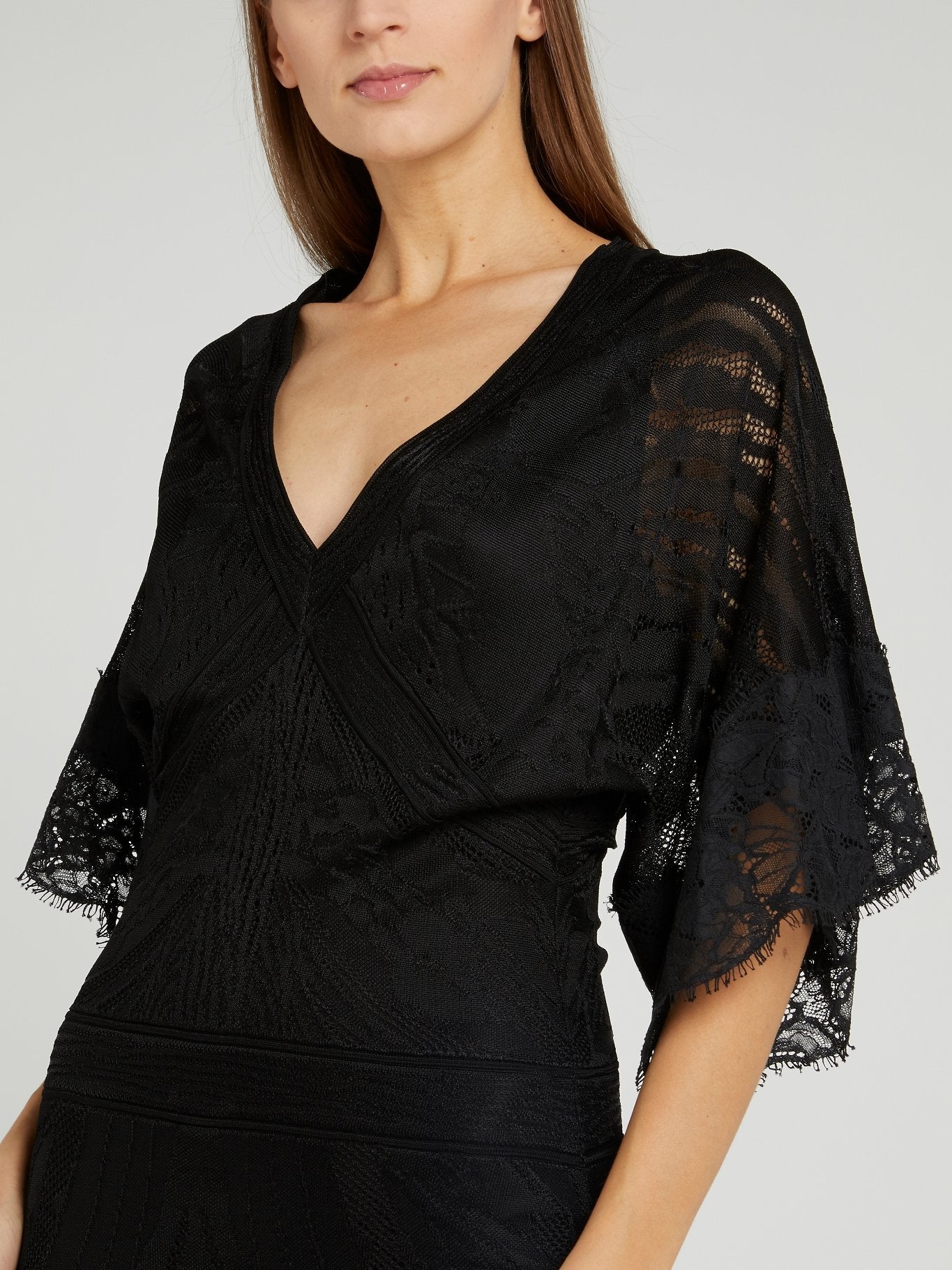 Black Tunnel Lace Maxi Dress