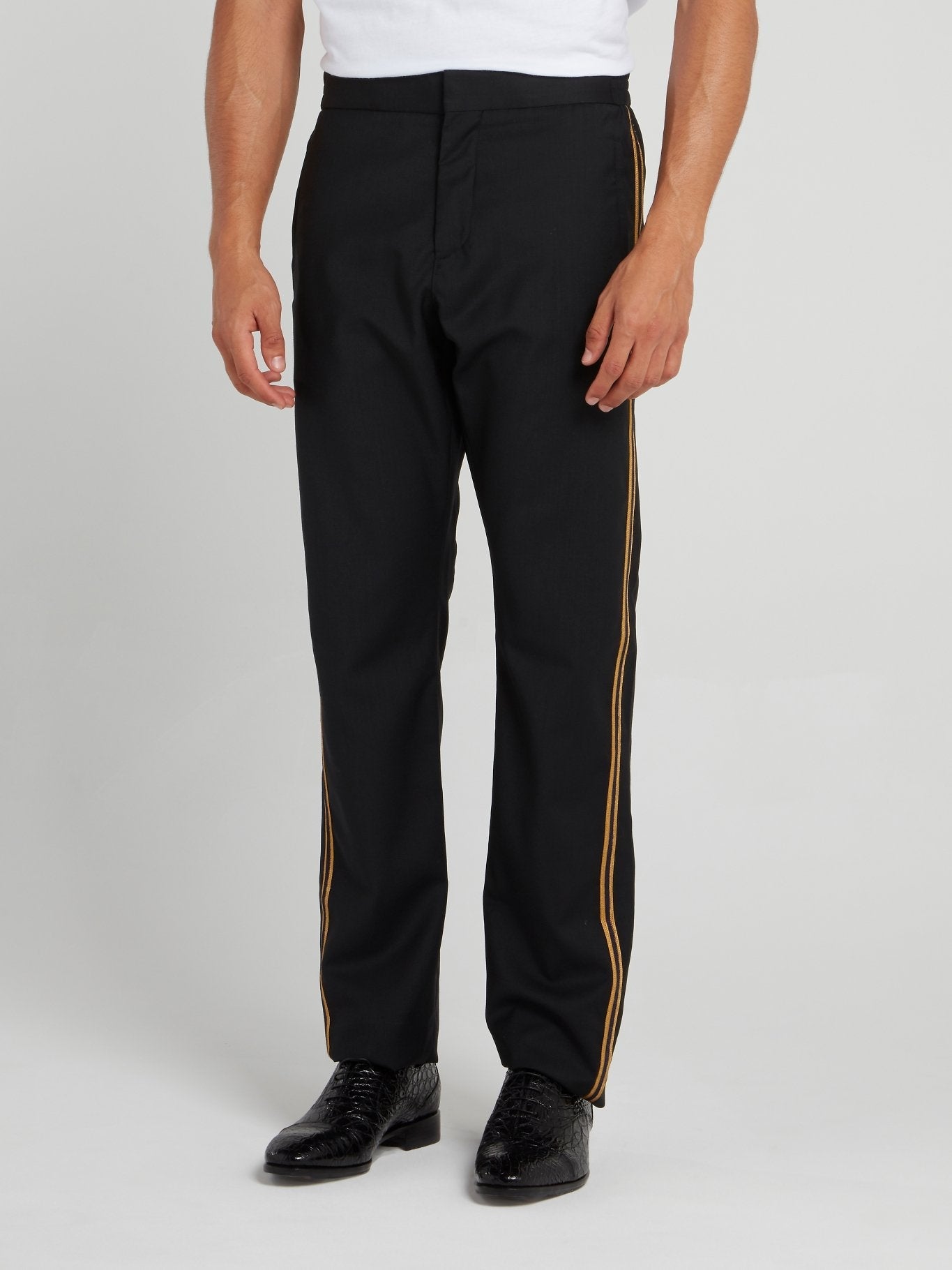 Black Side Stripe Tailored Pants