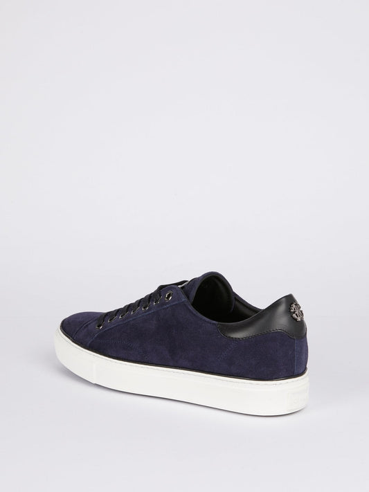 Navy Low Top Suede Sneakers