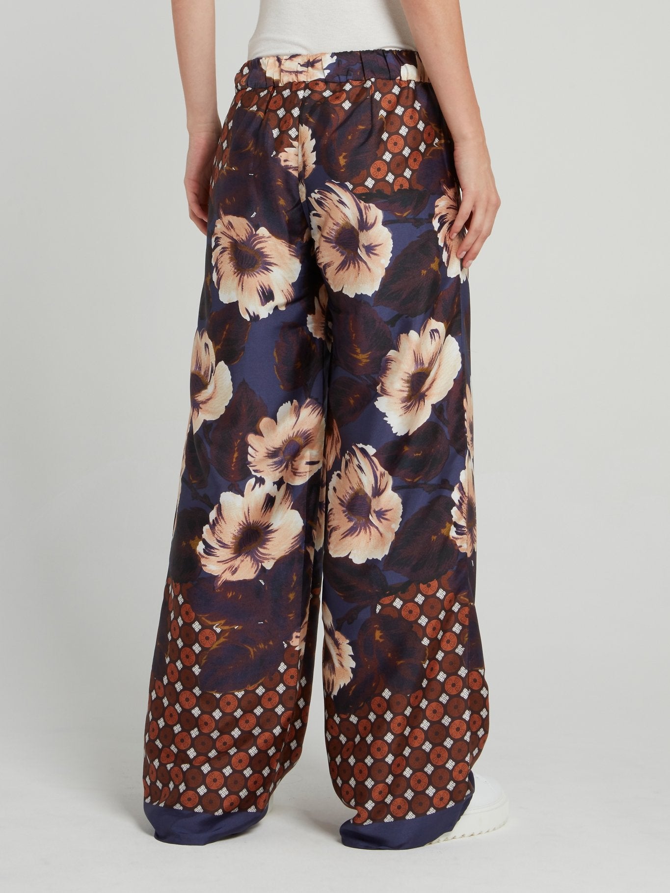 Polka Dot Floral Wide Leg Pants