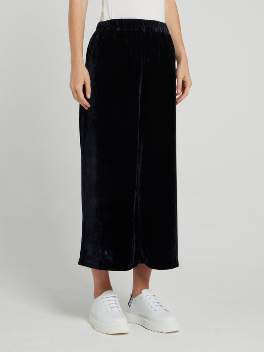 Navy Velvet Culottes