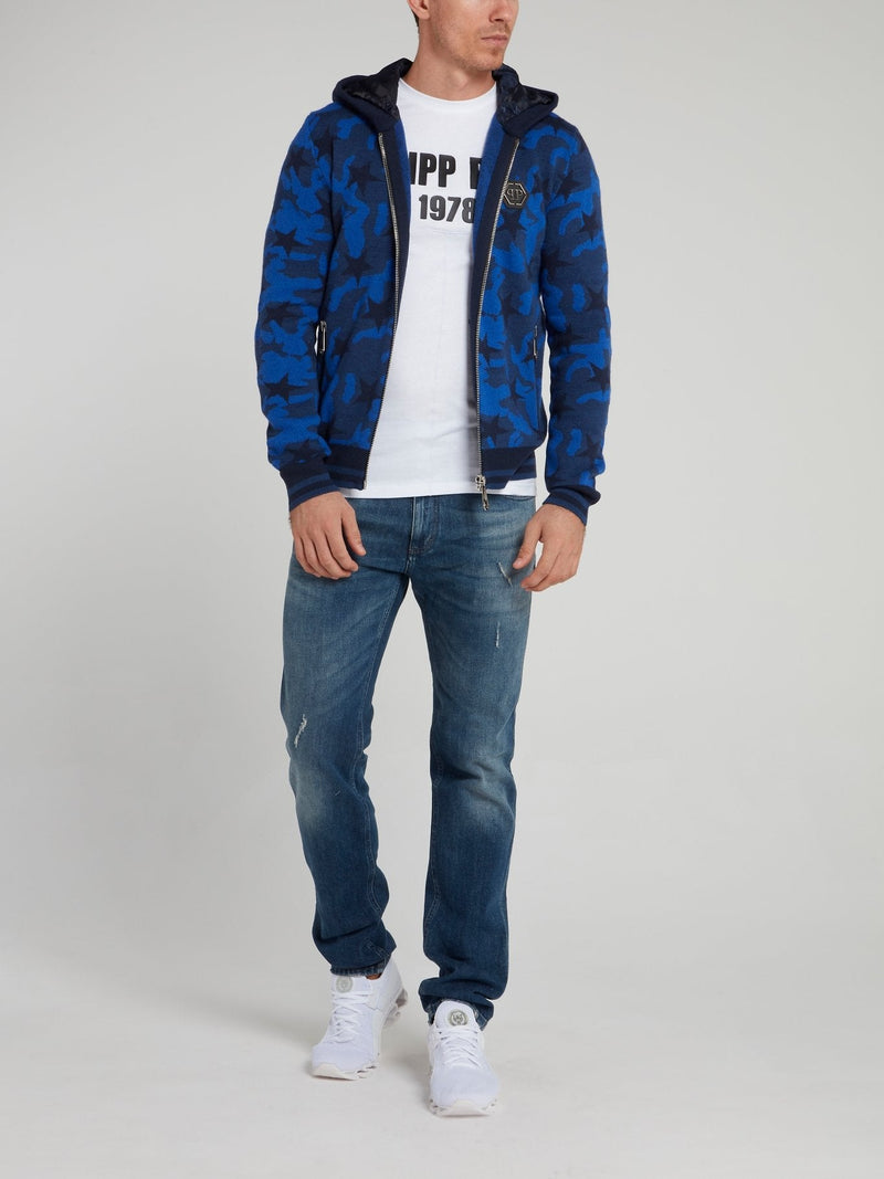 Blue Camo Stars Knit Jacket