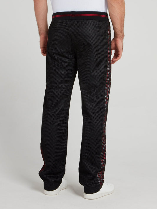 Black Net Track Pants