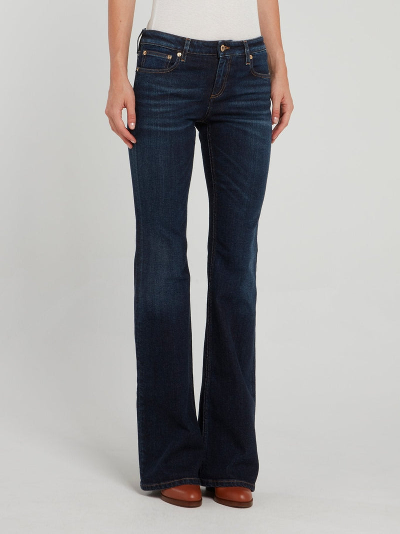 Navy Flared Denim Jeans