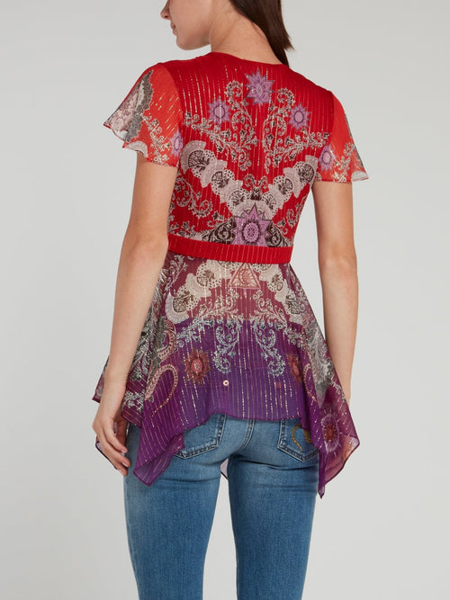 Baroque Print Flared Top