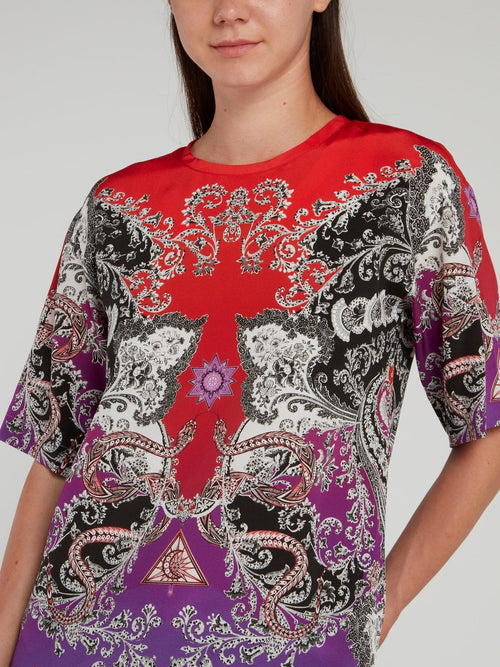 Baroque Print Half Sleeve Shirt