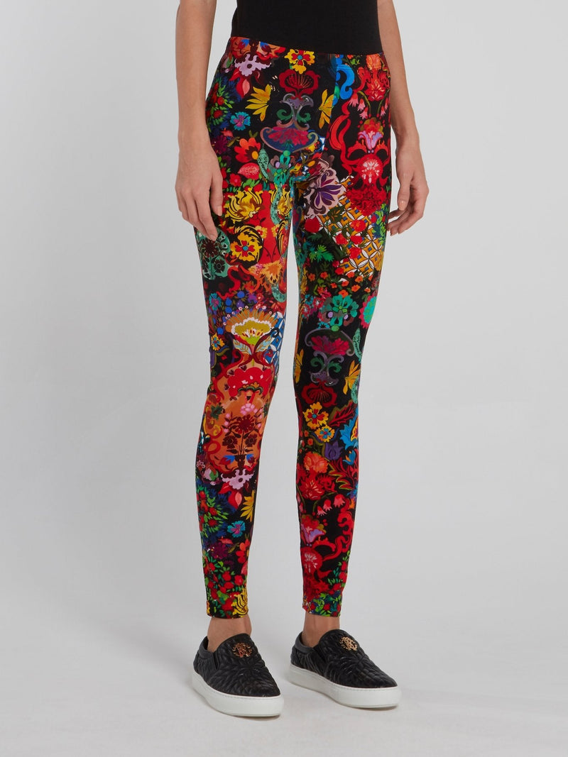 Baroque Floral Print Leggings