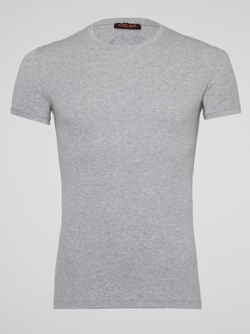 Elevate your casual wardrobe with the Grey Logo Print T-Shirt by Roberto Cavalli Underwear, a stylish statement piece that combines comfort and luxury effortlessly. Made with premium materials and featuring the iconic Roberto Cavalli logo prominently displayed, this t-shirt is a must-have for fashion-forward individuals looking to make a bold impression. Stand out from the crowd and showcase your impeccable taste with this eye-catching piece that is sure to turn heads wherever you go.