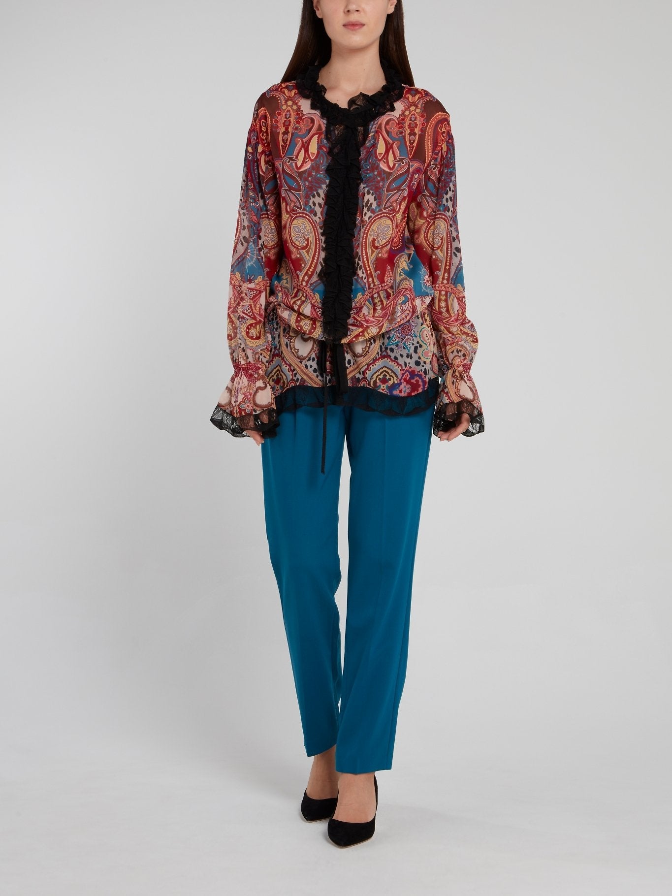 Paisley Print Drop Waist Shirt