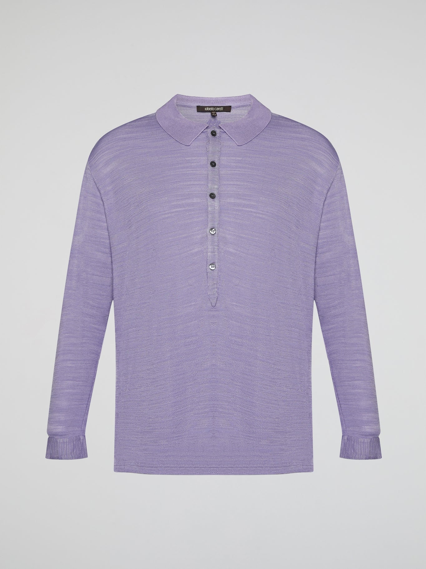 Introducing the Purple Knitted Shirt by Roberto Cavalli, where elegance meets comfort in a seamless blend of style. This luxurious piece features a vibrant hue that showcases your bold personality, while its premium knitted fabric guarantees a heavenly soft touch against your skin. Embrace the epitome of fashion-forward sophistication with this remarkable creation, designed to make heads turn and hearts swoon.