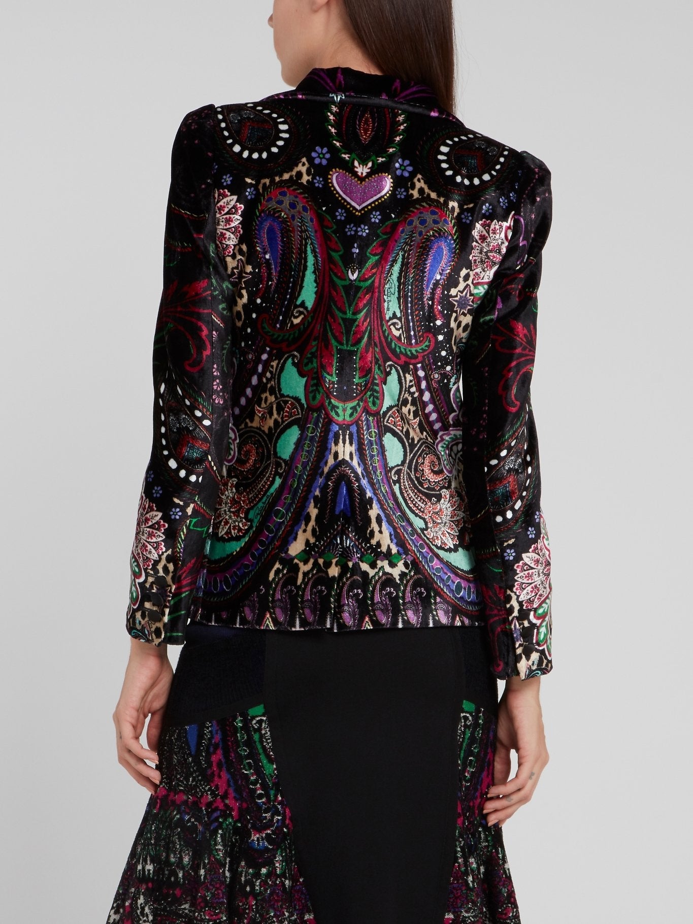 Black Paisley Print Blazer