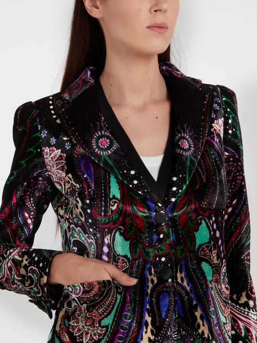 Black Paisley Print Blazer