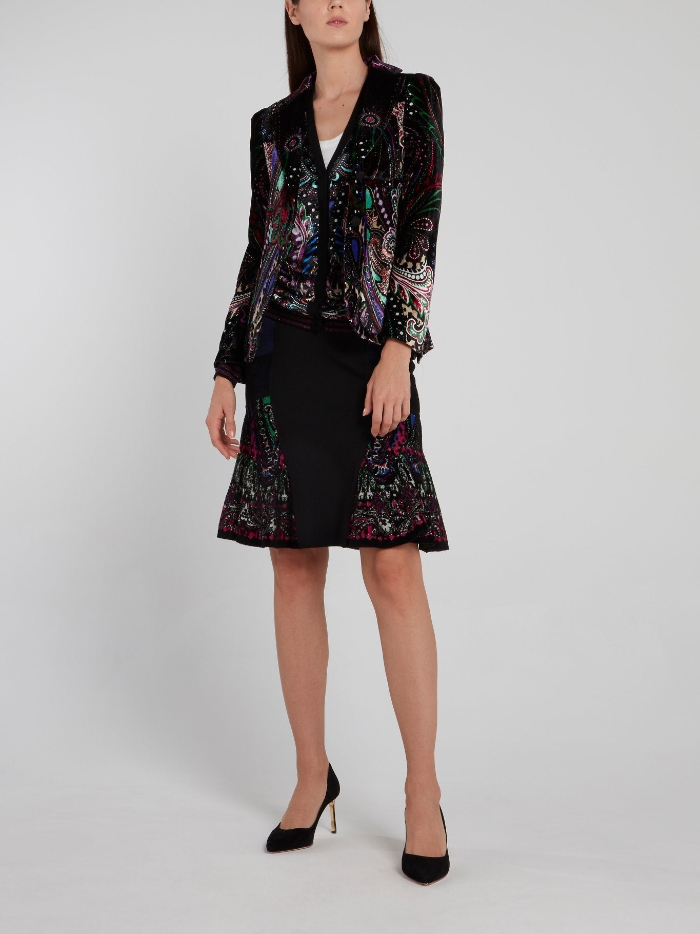 Black Paisley Print Blazer