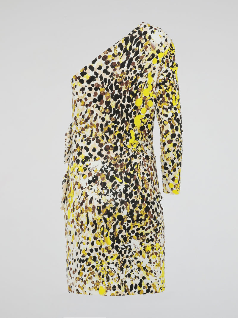 Unleash your fierce and untamed fashion sense with this Yellow Leopard Print Asymmetrical Dress by Roberto Cavalli. Designed to make a bold and confident statement, the dress boasts a striking yellow leopard print pattern that exudes both elegance and audacity. Its asymmetrical silhouette adds a touch of modern flair, ensuring you'll stand out in any crowd as the epitome of stylish versatility.