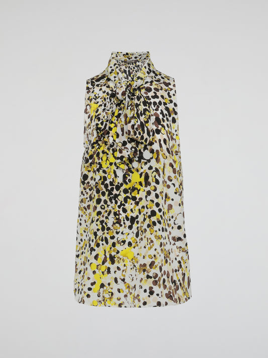 Step into the wild side of fashion with our Yellow Leopard Print Sleeveless Dress by Roberto Cavalli. Embrace the untamed allure of the jungle as you flaunt this fierce and bold design. Drape yourself in confidence and make a striking statement wherever you go, ready to conquer the concrete jungle with unparalleled style.