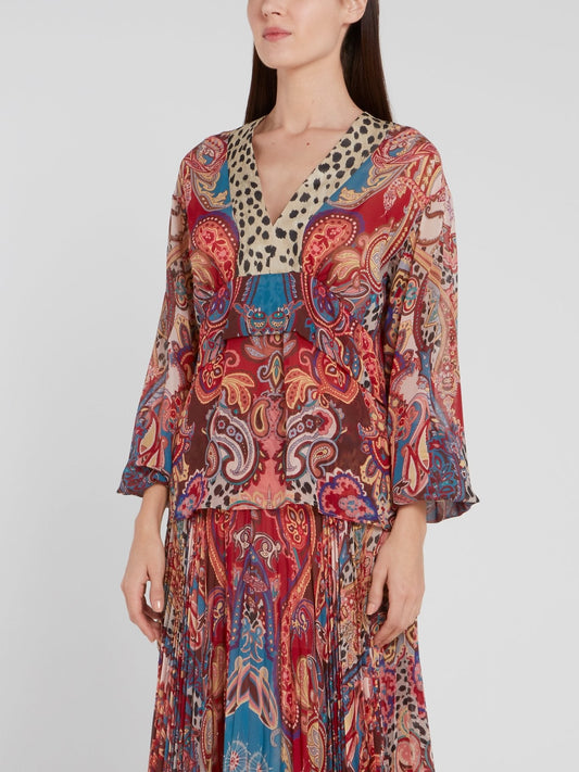 Paisley Print Kaftan Top